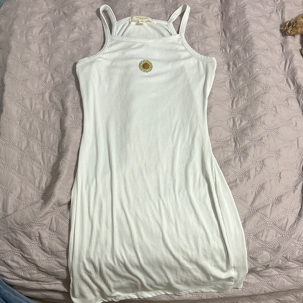 N.Y.L.A. White Midi Dress with Sunflower Detail